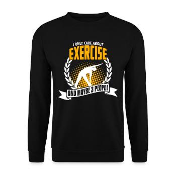 Funny Exercise Shirt Bday Gift - Unisex Pullover - Schwarz - Vorne - Alina (178cm) & Michal (187cm)