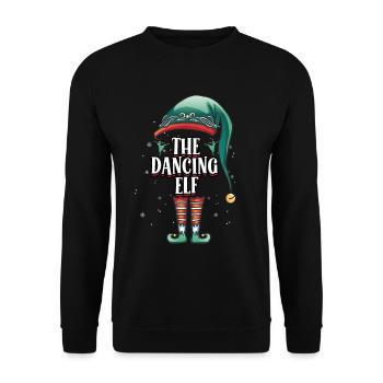 Funny The Dancing Elf Christmas Holiday Costume - Unisex Pullover - Schwarz - Vorne - Alina (178cm) & Michal (187cm)
