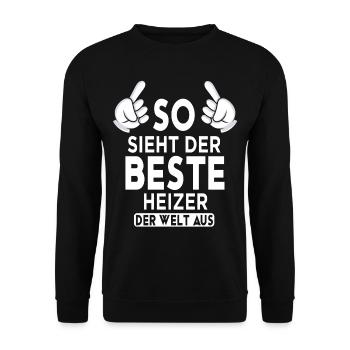 Heizer Spruch - Unisex Pullover - Schwarz - Vorne - Alina (178cm) & Michal (187cm)