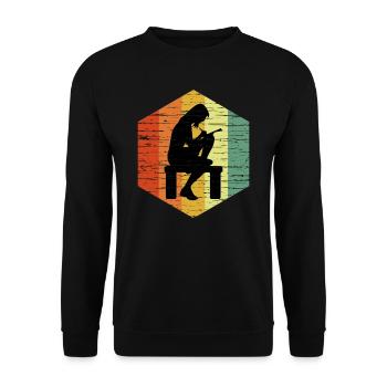 T-shirt Vintage Writer - Sweat-shirt Unisexe - noir - Devant - Alina (178cm) & Michal (187cm)