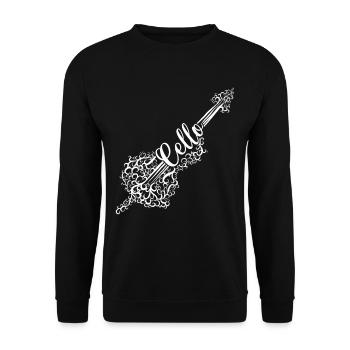 Cellist Playing Cello Player Classical Music Lover - Unisex Pullover - Schwarz - Vorne - Alina (178cm) & Michal (187cm)