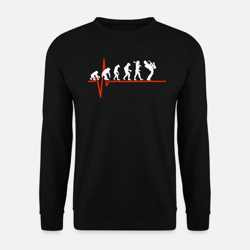 Saxophone Heartbeat - EVOLUTION OF SAXOPHONE - Unisex Pullover - Schwarz