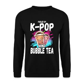Drôle alimenté par la K-pop et le bubble tea Oppa South - Sweat-shirt Unisexe - noir - Devant - Alina (178cm) & Michal (187cm)