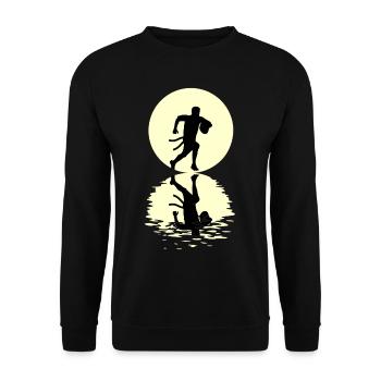 Flag Football Moon - Unisex Sweatshirt - black - Front - Alina (178cm) & Michal (187cm)