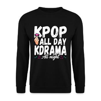 Drôle K-pop Toute la journée K-drame All Night Idols Bias - Sweat-shirt Unisexe - noir - Devant - Alina (178cm) & Michal (187cm)