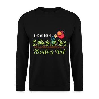 Gardener I Make Them Planties Wet Planting Plant - Unisex Pullover - Schwarz - Vorne - Alina (178cm) & Michal (187cm)