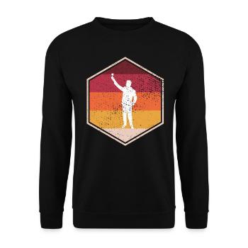 Hipster Glazier Hexagon Design - Unisex Pullover - Schwarz - Vorne - Alina (178cm) & Michal (187cm)