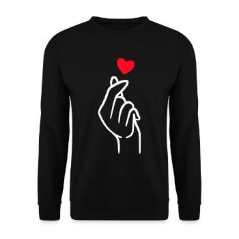 Kpop Finger Heart K-drama Korean Drama - Unisex Pullover - Schwarz - Vorne - Alina (178cm) & Michal (187cm)