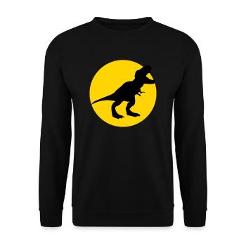 dinosaur and moon - Unisex Pullover - Schwarz - Vorne - Alina (178cm) & Michal (187cm)