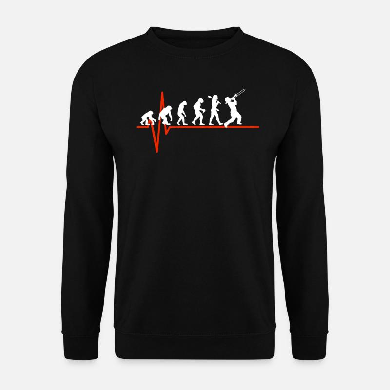 Trombone Heartbeat - EVOLUTION OF TROMBONE - Unisex Pullover - Schwarz