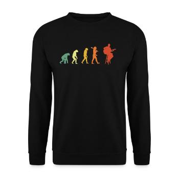 Guitarist Evolution Retro Edition - Unisex Pullover - Schwarz - Vorne - Alina (178cm) & Michal (187cm)
