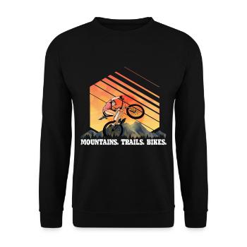 Montagne Sentiers Vélos Vélo VTT - Sweat-shirt Unisexe - noir - Devant - Alina (178cm) & Michal (187cm)