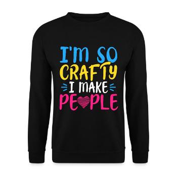 I'm So Crafty I Make People Pregnancy Announcement - Unisex Sweatshirt - black - Front - Alina (178cm) & Michal (187cm)