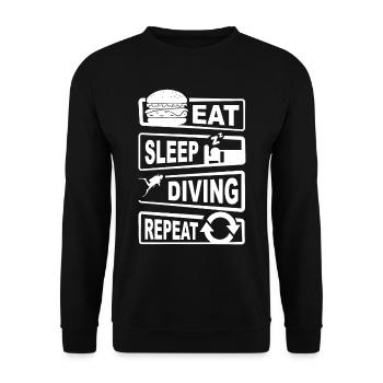 Diving Shirt For Men - Unisex Pullover - Schwarz - Vorne - Alina (178cm) & Michal (187cm)