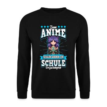 Anime Otaku Weeb Kawaii - Unisex Sweatshirt - black - Front - Alina (178cm) & Michal (187cm)