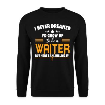 Serveur ici je le tue - Sweat-shirt Unisexe - noir - Devant - Alina (178cm) & Michal (187cm)