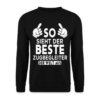 Zugbegleiter Spruch - Unisex Pullover - Schwarz - Vorne - Alina (178cm) & Michal (187cm)