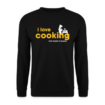 I Love Cooking - Unisex Sweatshirt - black - Front - Alina (178cm) & Michal (187cm)