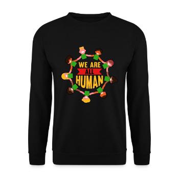 We Are All Human Black History African Lives - Unisex Pullover - Schwarz - Vorne - Alina (178cm) & Michal (187cm)