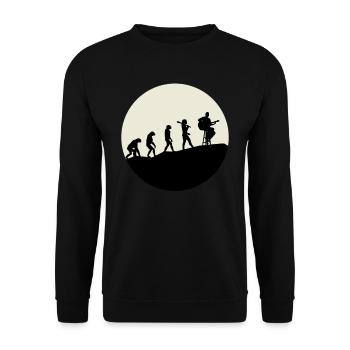 Guitarists Evolution Moon - Unisex Pullover - Schwarz - Vorne - Alina (178cm) & Michal (187cm)