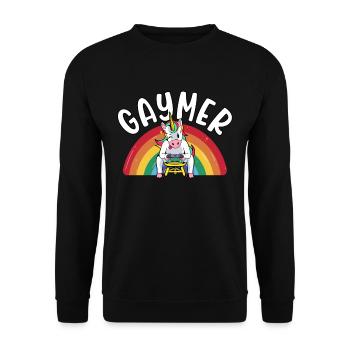 Gaymer LGBT Gamer Mois de la fierté bisexuel - Sweat-shirt Unisexe - noir - Devant - Alina (178cm) & Michal (187cm)