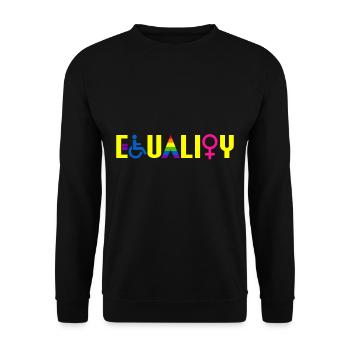 Egalité MOIS DE LA FIERTÉ LGBT Hommes Femmes Gay Bi - Sweat-shirt Unisexe - noir - Devant - Alina (178cm) & Michal (187cm)