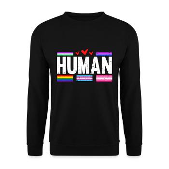 Human LGBT Pride Month Bisexual - Unisex Sweatshirt - black - Front - Alina (178cm) & Michal (187cm)
