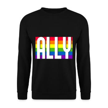 Ally LGBT Pride Month Gay Bi Trans - Unisex Sweatshirt - black - Front - Alina (178cm) & Michal (187cm)