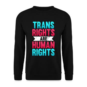 Trans Rights Are Human Rights LGBT Pride Month - Unisex Sweatshirt - black - Front - Alina (178cm) & Michal (187cm)