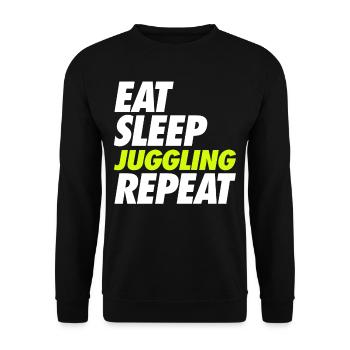 Eat Sleep Juggling Repeat - Unisex Pullover - Schwarz - Vorne - Alina (178cm) & Michal (187cm)