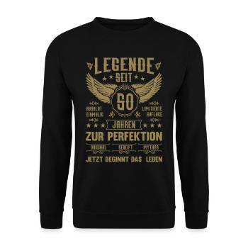 Legende seit 50 Jahren 50. Geburtstag - Unisex Pullover - Schwarz - Vorne - Alina (178cm) & Michal (187cm)