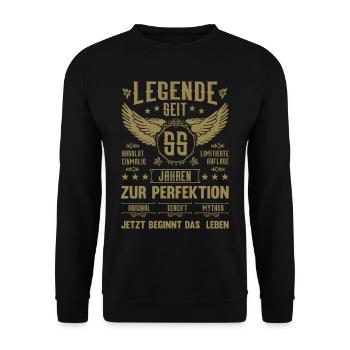 Legende seit 55 Jahren 55. Geburtstag - Unisex Pullover - Schwarz - Vorne - Alina (178cm) & Michal (187cm)