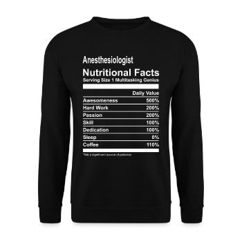 Anesthesiologist Nutritional Facts Tshirt - Unisex Sweatshirt - black - Front - Alina (178cm) & Michal (187cm)
