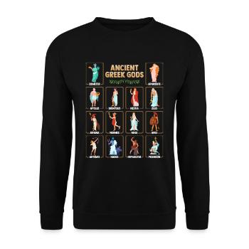Mythologie grecque antique avec Gö grec - Sweat-shirt Unisexe - noir - Devant - Alina (178cm) & Michal (187cm)