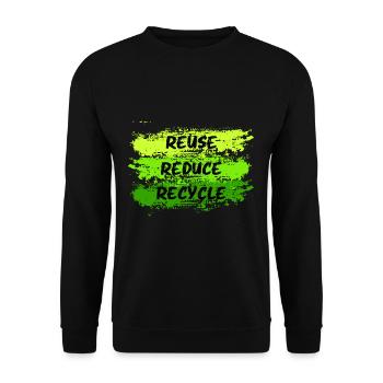 Reduce Reuse Recycle Earth Day Anniversary - Unisex Pullover - Schwarz - Vorne - Alina (178cm) & Michal (187cm)