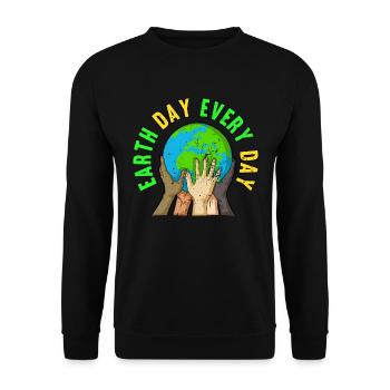Earth Day Everyday 2022 Protect Nature - Unisex Sweatshirt - black - Front - Alina (178cm) & Michal (187cm)