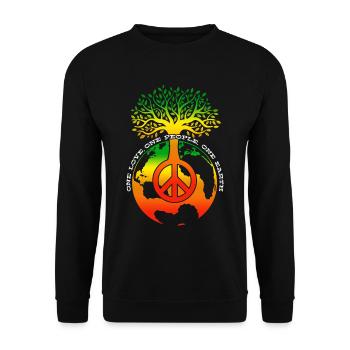 One Love One People One Earth Day Anniversary - Unisex Sweatshirt - black - Front - Alina (178cm) & Michal (187cm)