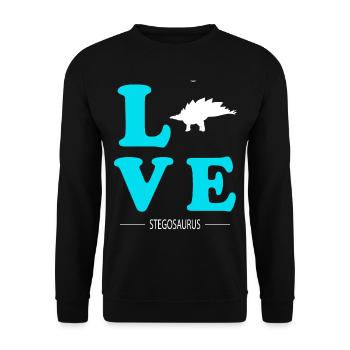 Stegosaurus - Unisex Sweatshirt - black - Front - Alina (178cm) & Michal (187cm)