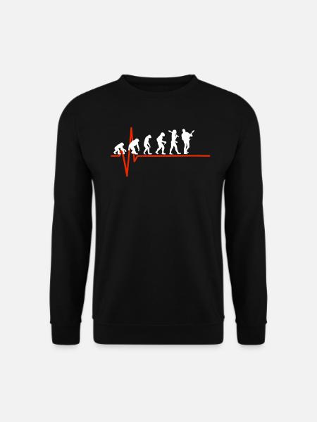 E-Guitar Heartbeat - EVOLUTION DE E-GUITAR - Sweat-shirt Unisexe - noir