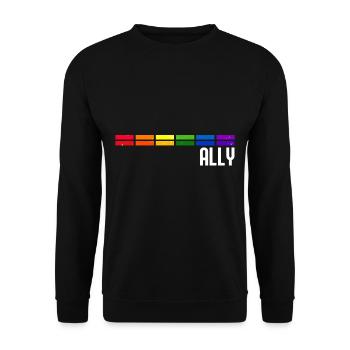 Ally LGBT Pride Month Gay Bi Trans - Unisex Sweatshirt - black - Front - Alina (178cm) & Michal (187cm)