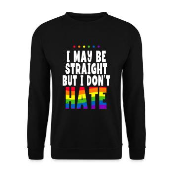 I May Be Straight But I Don't Hate Pride Month - Unisex Pullover - Schwarz - Vorne - Alina (178cm) & Michal (187cm)