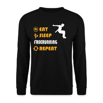 Freerunning Graphic T-Shirt - Unisex Sweatshirt - black - Front - Alina (178cm) & Michal (187cm)