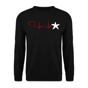 Heartbeat Etoile De Mer T Shirt - Unisex Sweatshirt - black - Front - Alina (178cm) & Michal (187cm)
