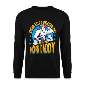 Amazing Unicorn Daddy Funny Father Father's Day - Unisex Sweatshirt - black - Front - Alina (178cm) & Michal (187cm)