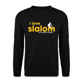 I Love Slalom - Unisex Sweatshirt - black - Front - Alina (178cm) & Michal (187cm)