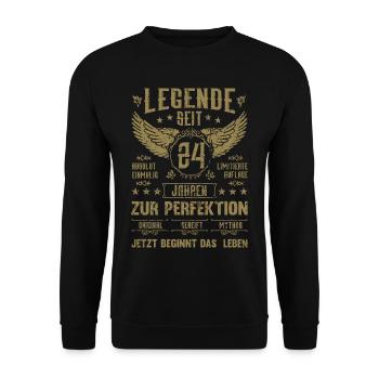 Legende seit 24 Jahren 24. Geburtstag - Unisex Pullover - Schwarz - Vorne - Alina (178cm) & Michal (187cm)