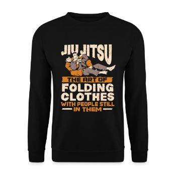 Jiu Jitsu Fighter - Unisex Sweatshirt - black - Front - Alina (178cm) & Michal (187cm)