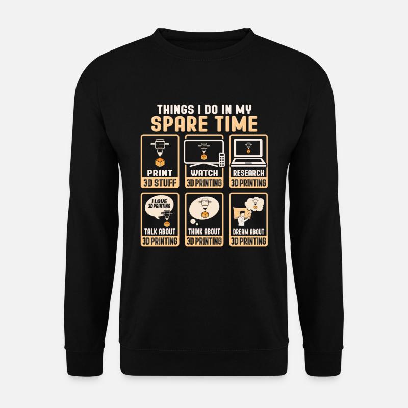 3D-Druck-Design für einen 3D-Drucker-Lüfter - Unisex Pullover - Schwarz