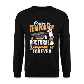 PHD Degree Design for a PHD Student - Unisex Sweatshirt - black - Front - Alina (178cm) & Michal (187cm)