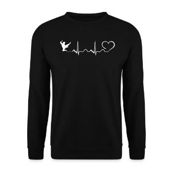 Kung Fu Heartbeat Ekg COACH DESIGN - Unisex Sweatshirt - black - Front - Alina (178cm) & Michal (187cm)